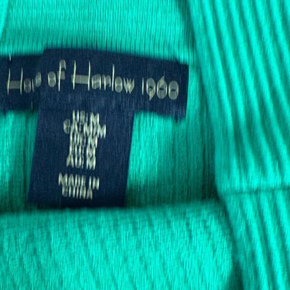 House Of Harlow 1960 Grass Green Ribbed Wide‎ Waist Pencil Mini Skirt Sz M